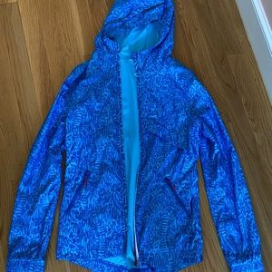Ivivva Blue Print Animal Rain Jacket